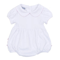 Essentials Solid Ruffle Bubble in White Pink