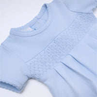 Essentials Light Blue Smocked Bubble