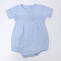 Essentials Light Blue Smocked Bubble