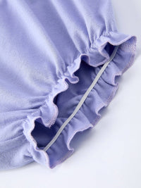 Purple Floral Smocked Bloomers Set