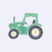 Lil' Green Tractor Embroidered Footie