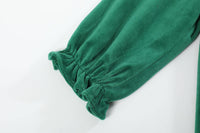 Green Velour Nativity Smocked Dress
