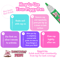 Giggly GREEN Piggy Paint Pen Non-Toxic Kids Nail Polish