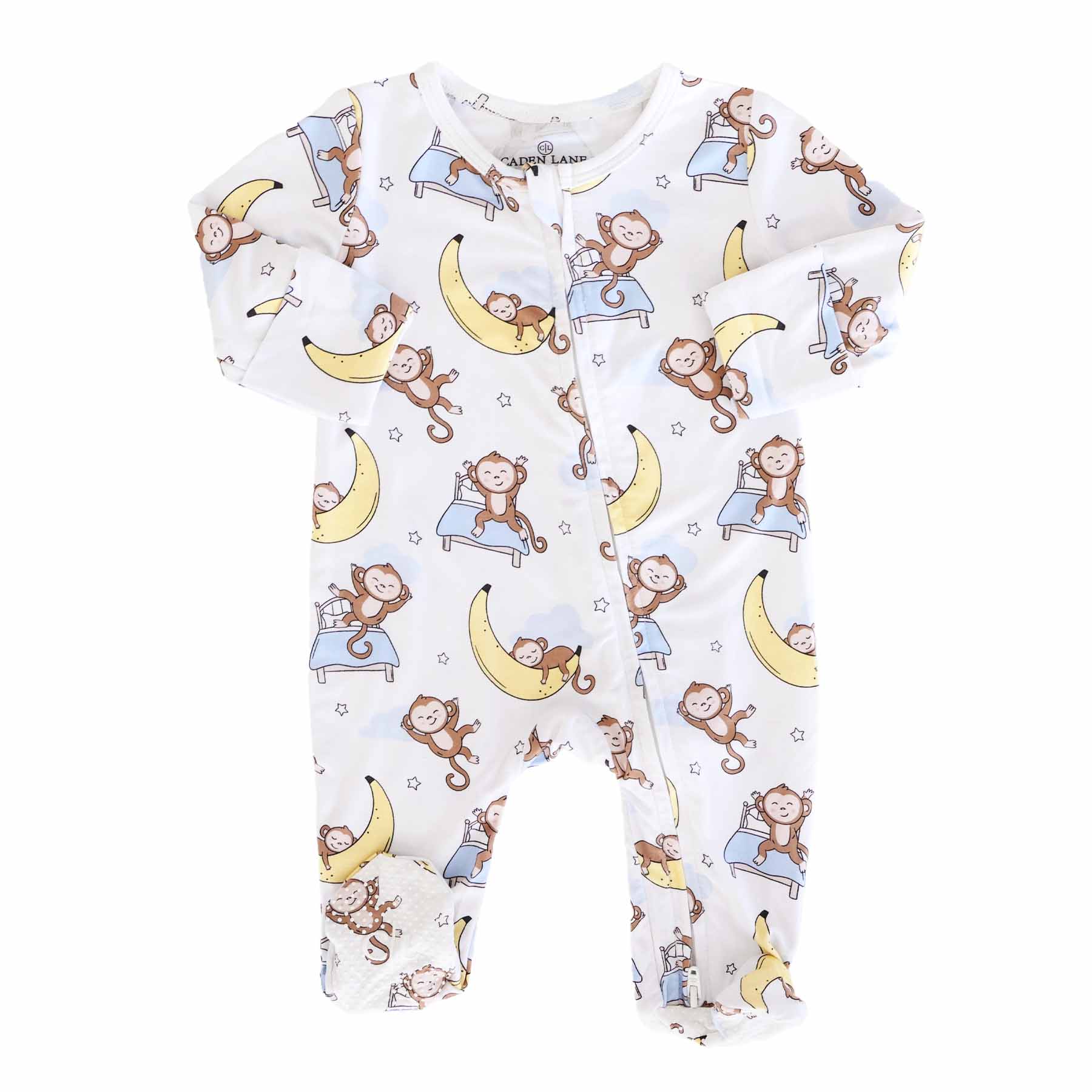 Monkey See, Monkey Snooze Zipper Footie