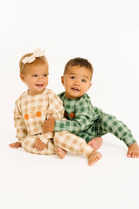 Pumpkin Season Bow Embroidered Crewneck Set