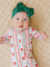 Retro Candy Cane Bamboo Zip Romper