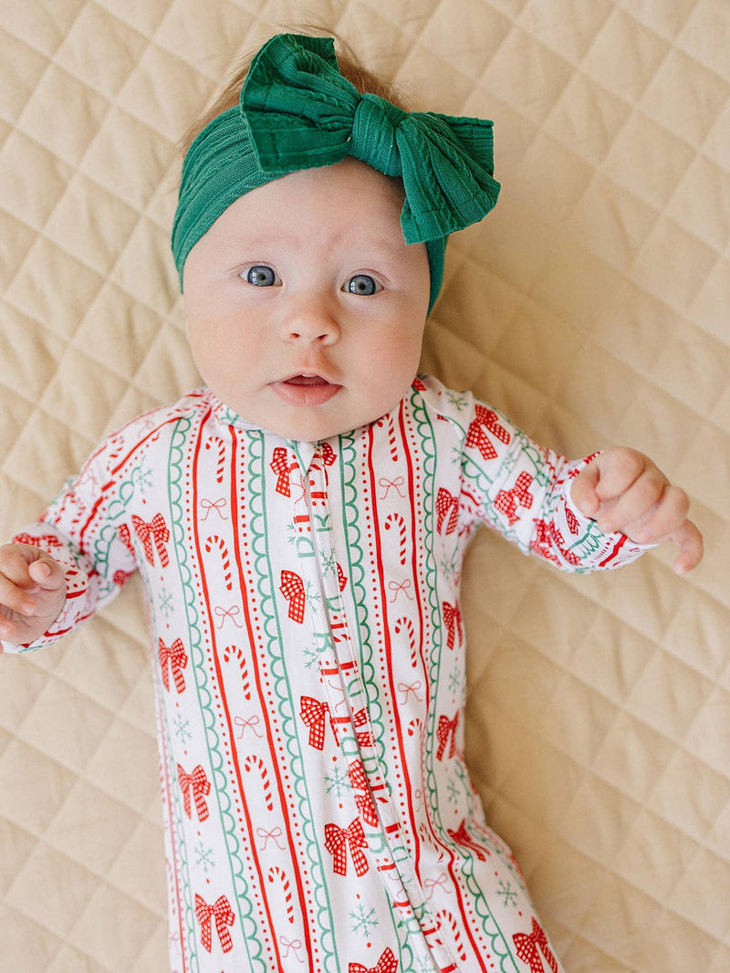 Retro Candy Cane Bamboo Zip Romper