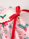 Holly Christmas Embroidery Smocked Bubble