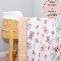 Teddy Bear Cotton Muslin Blanket
