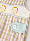 Thanksgiving Plaid Embroidery Romper