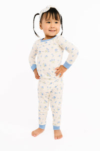 Blue Blooms Bamboo Set