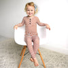 Chase Brown Ribbed Two Piece Set