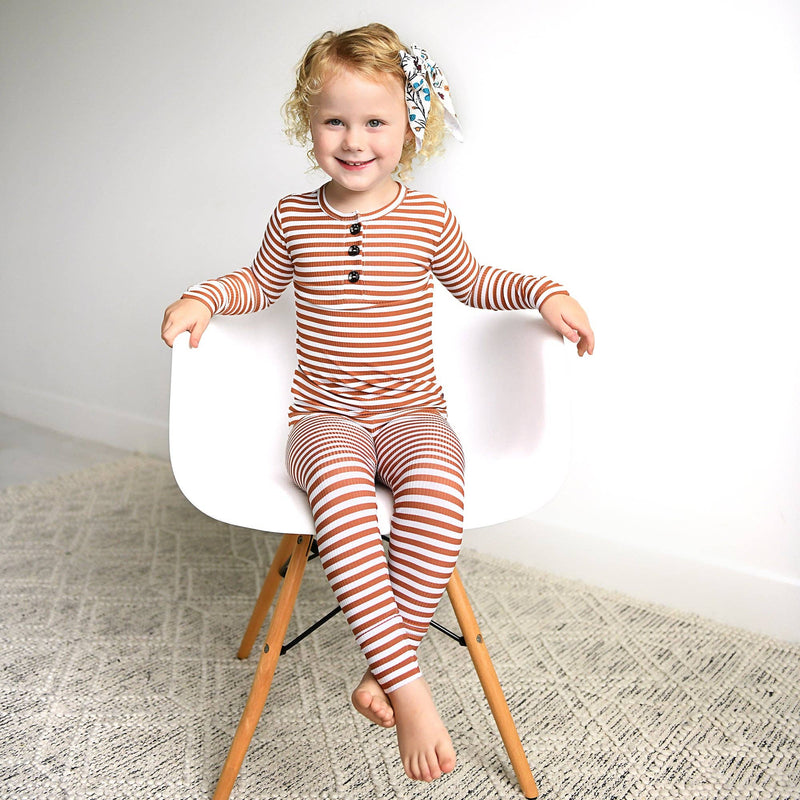 Chase Brown Ribbed Two Piece Set