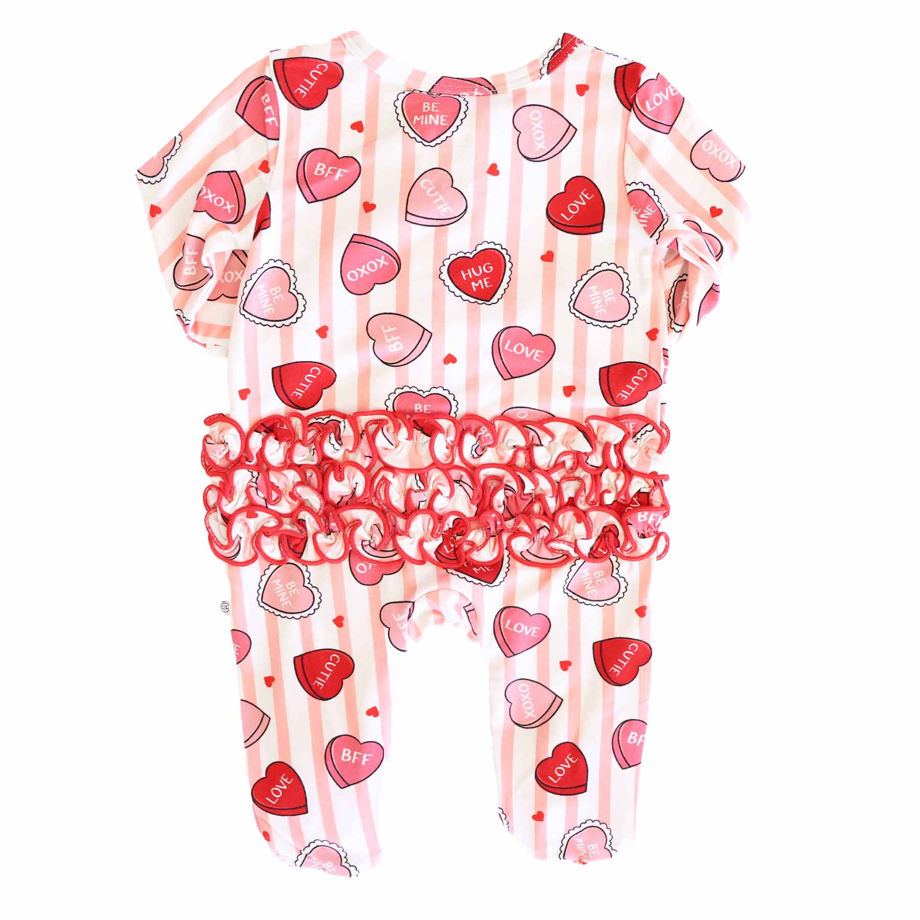 Sweet Like Candy Ruffle Zipper Footie | Pink