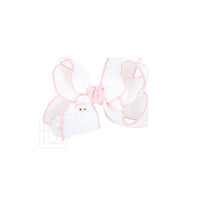 Embroidered Santa Crochet Edge Bows