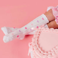Darling Hearts Scalloped Knee High Socks