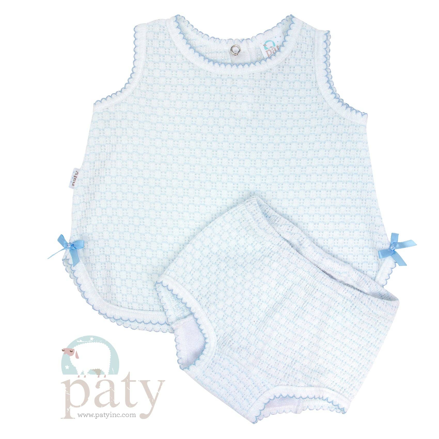 Paty Knit 2 Piece Diaper Set With Bows