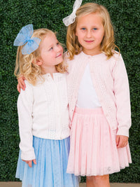 Baby Pink Lightweight Pointelle Cardigan