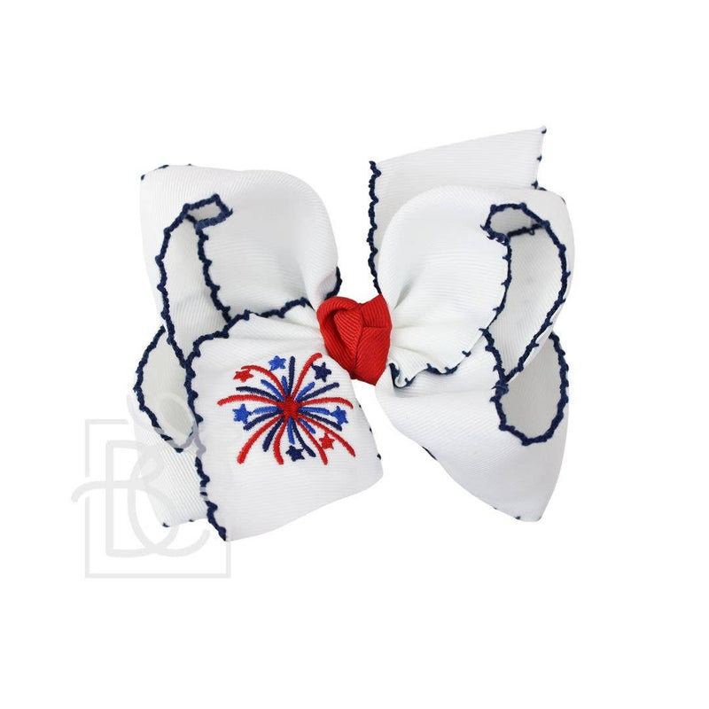 Embroidered Patriotic Crochet Edge Bow
