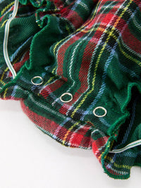 Christmas Plaid Smocked Bubble Romper
