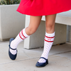 Red Bow Scalloped Knee Socks