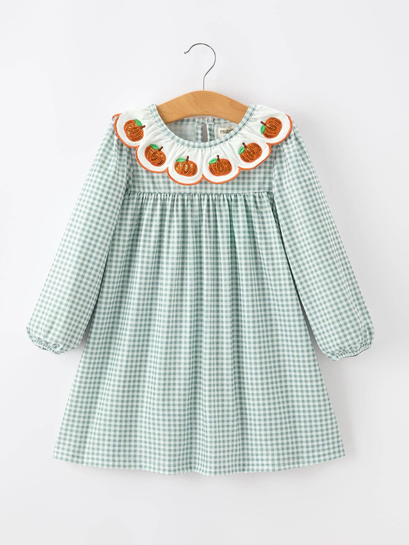 Pumpkin Embroidered Girls Dress