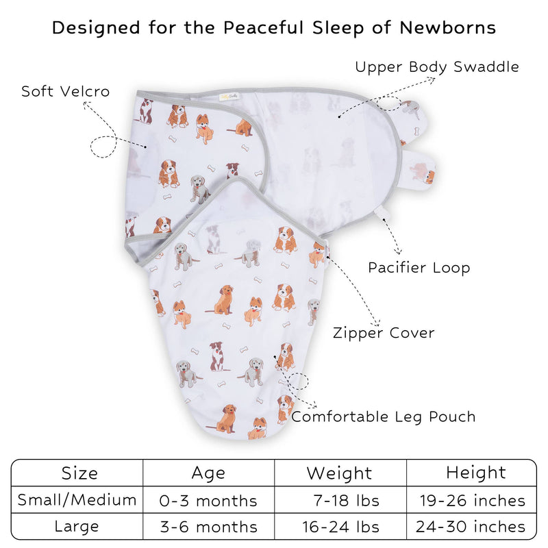 Woof Woof Baby Sleep Swaddle 100% Organic Cotton