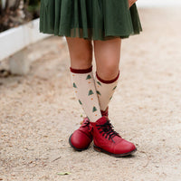 Tree Farm Scalloped Knee Socks