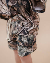 Brown Camo Slouchy Shorts Set