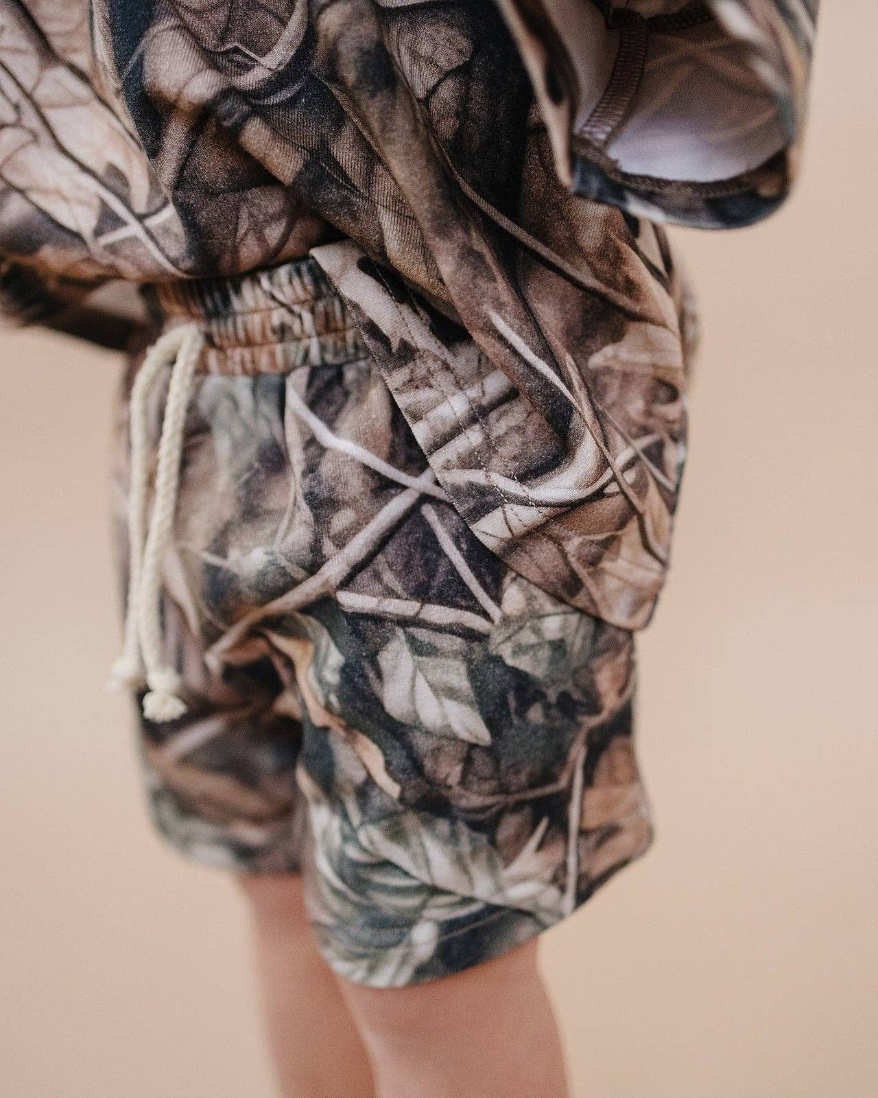 Brown Camo Slouchy Shorts Set