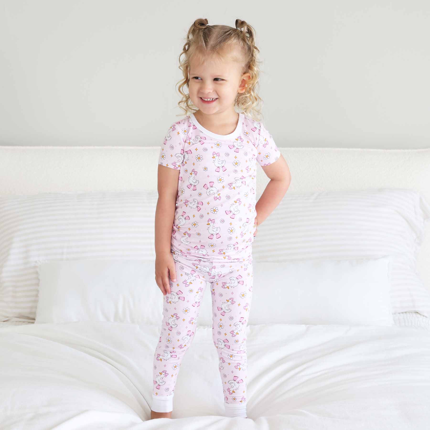Silly Goose Two Piece Pajama Set | Pink