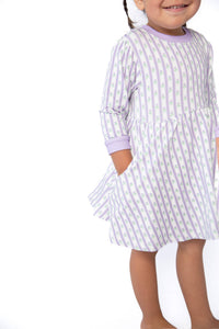 Lilac Ribbons Sweatshirt Dress