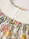 Fall Floral Embroidery Smocked Dress