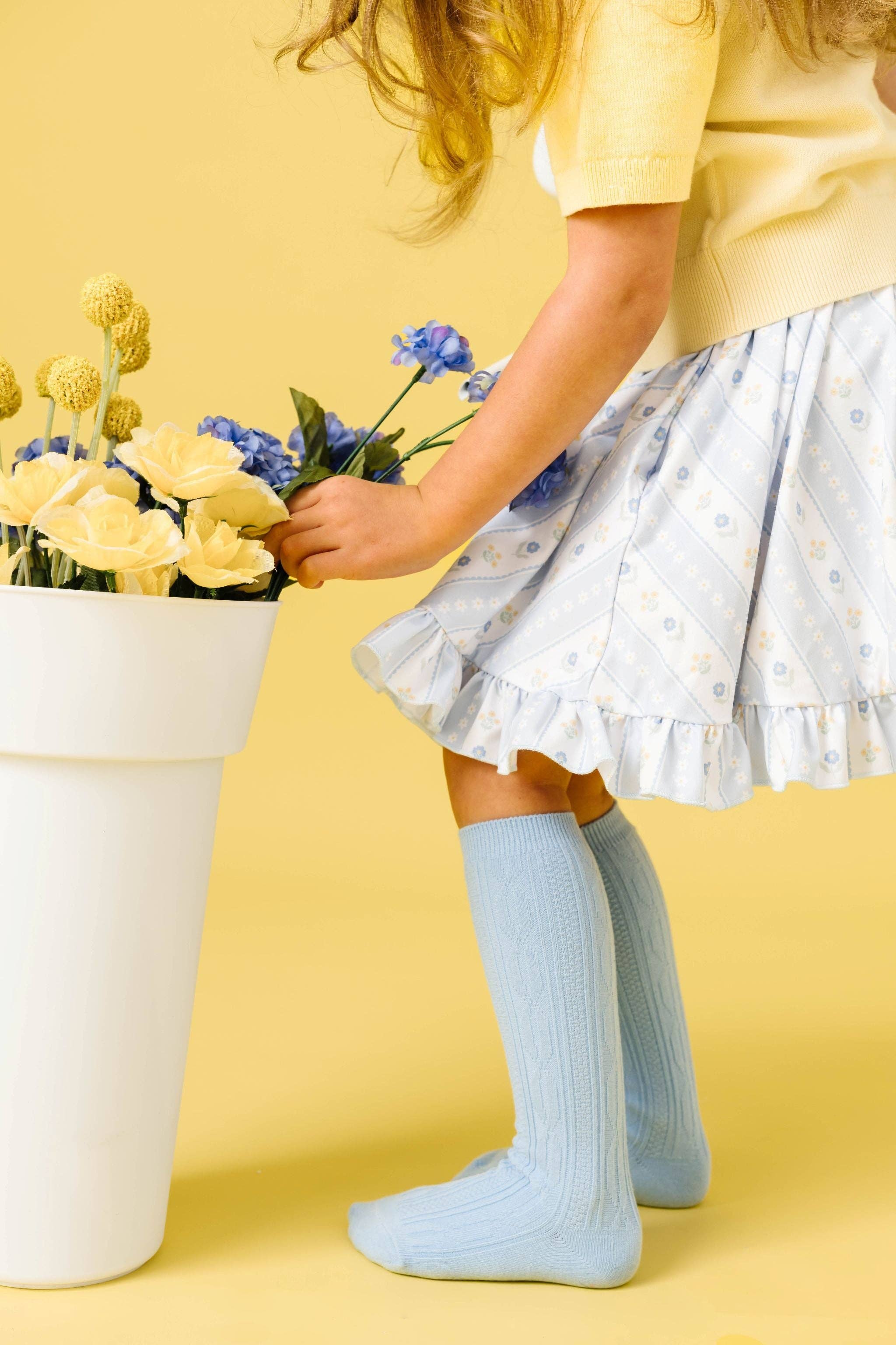 Bluebell Cable Knit Knee High Socks
