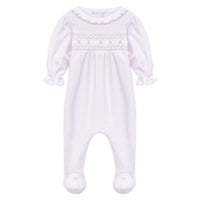 Julia Smocked Footie - Pink