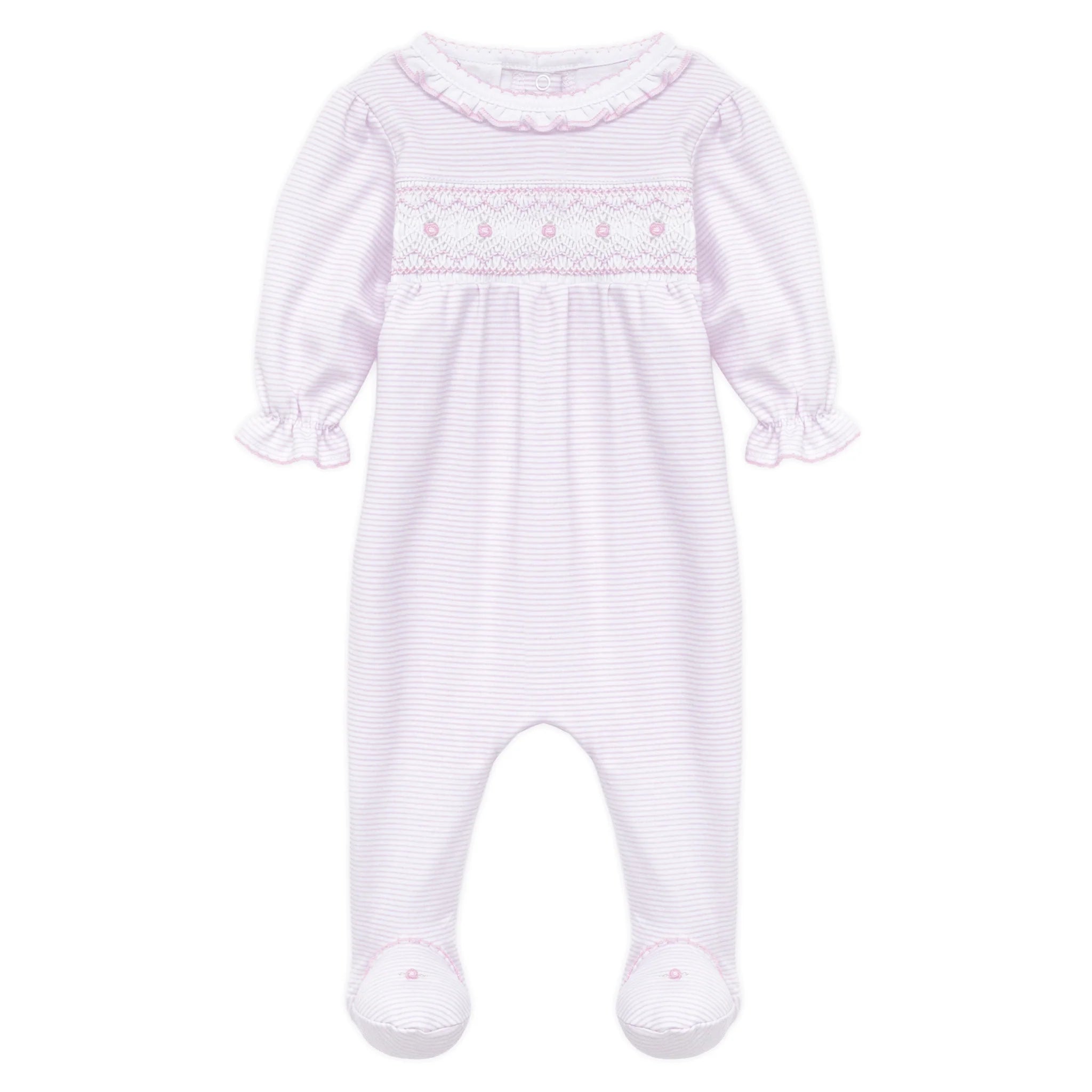 Julia Smocked Footie - Pink