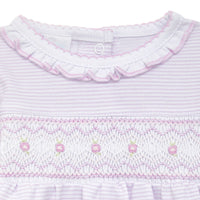 Julia Smocked Footie - Pink