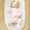 Mini Mallard Pink Ruffle Zipper Footie