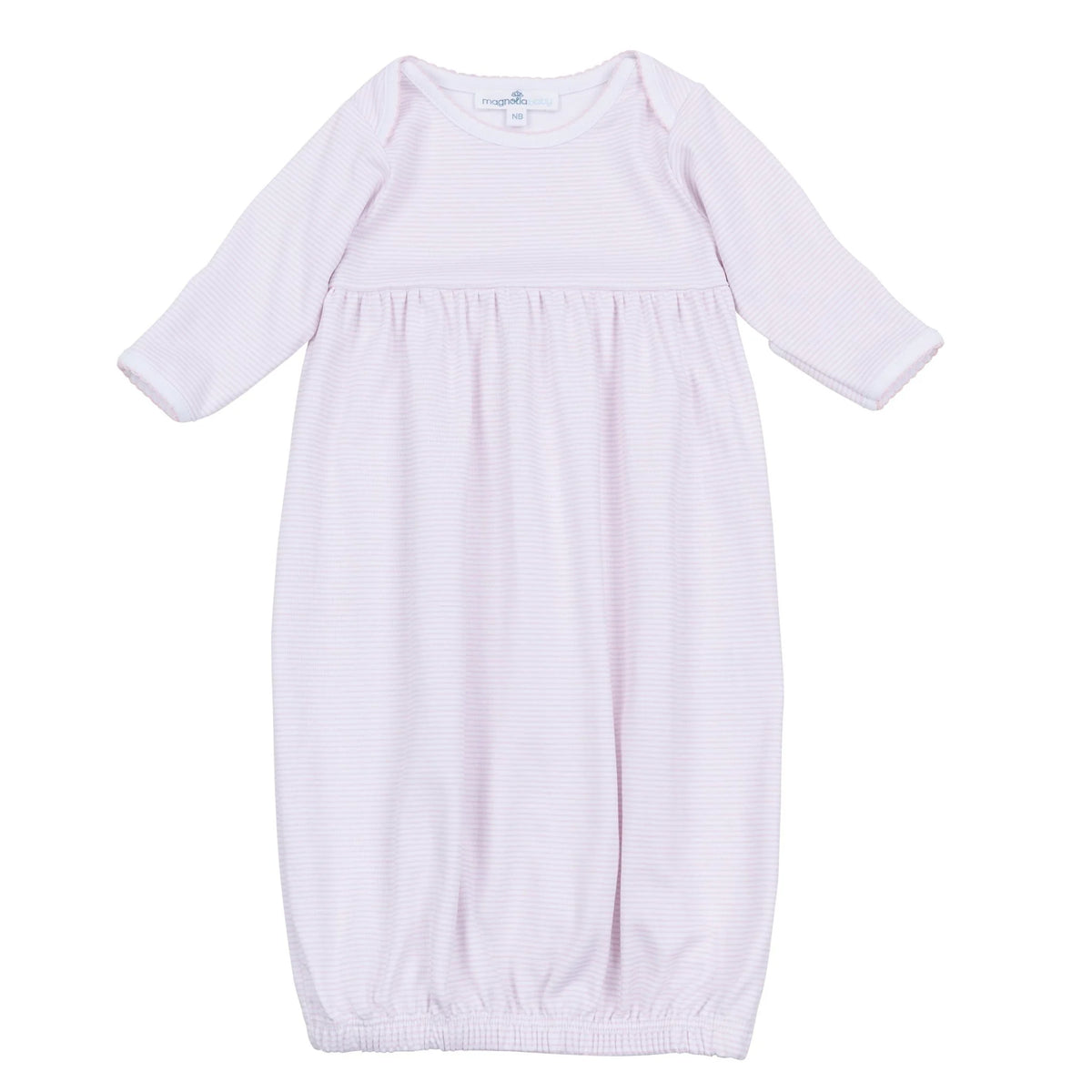 Mini Stripes Gathered Gown - Pink