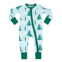Green Nutcracker Zipper Romper
