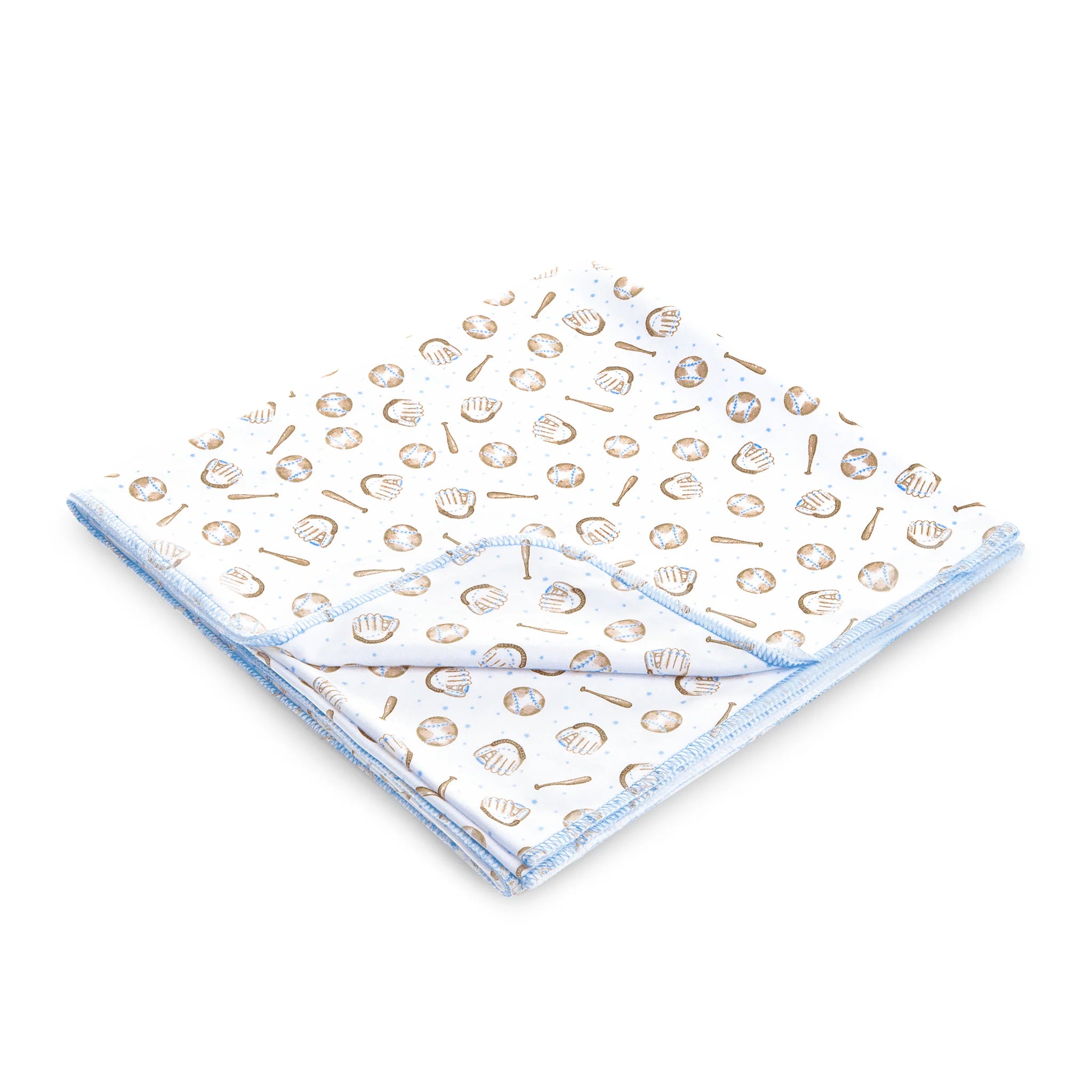 Precious Lil' Sluggers Print Swaddle Blanket - Light Blue