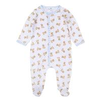 Sweet Golden Print Footie - Light Blue
