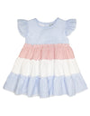 Red, White, & Blue Colorblock Seersucker Dress