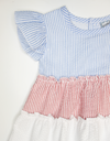 Red, White, & Blue Colorblock Seersucker Dress