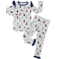 Girls Ruffle Patriotic Pups Loungewear Set