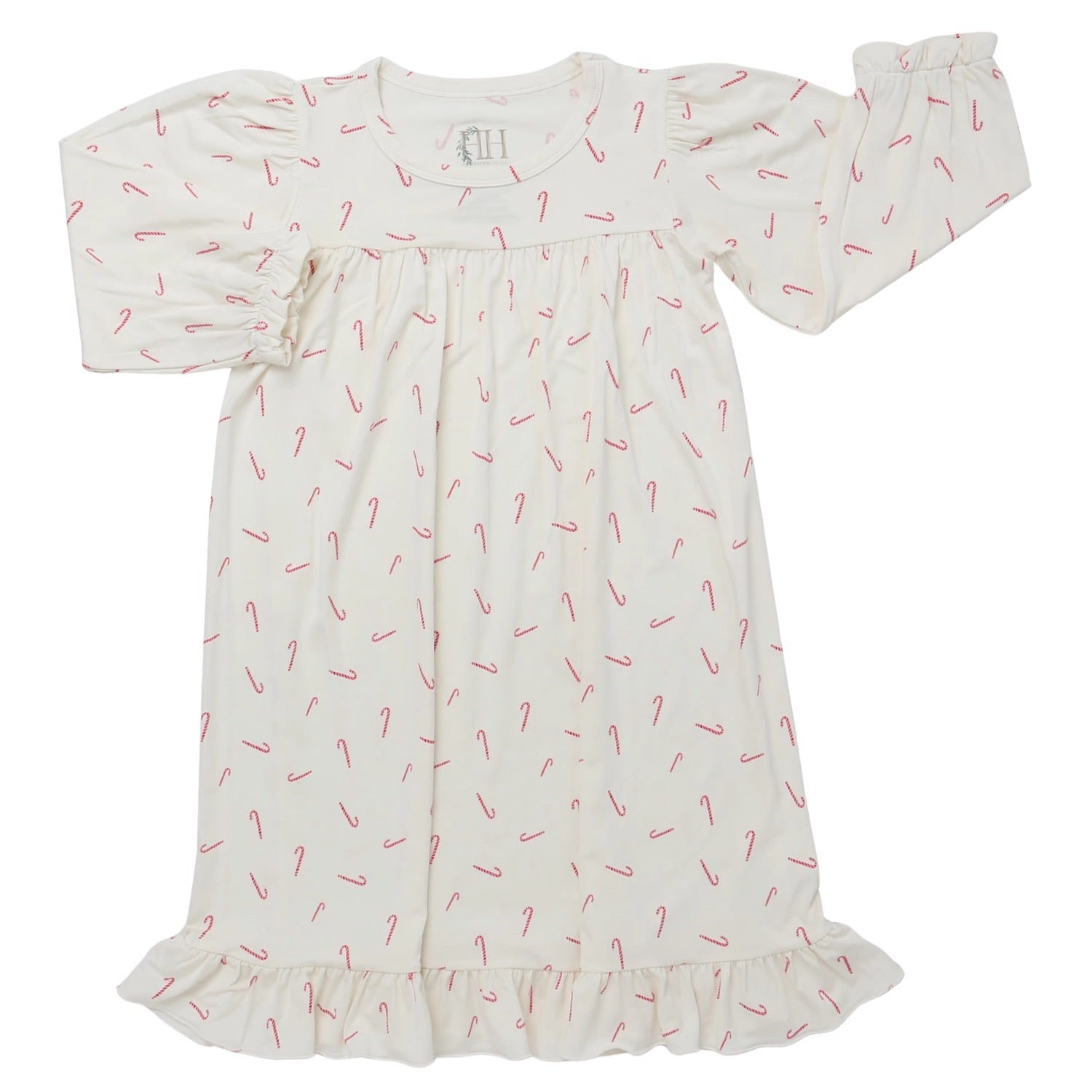 Girls Candy Cane Lane Long Sleeve Nightgown