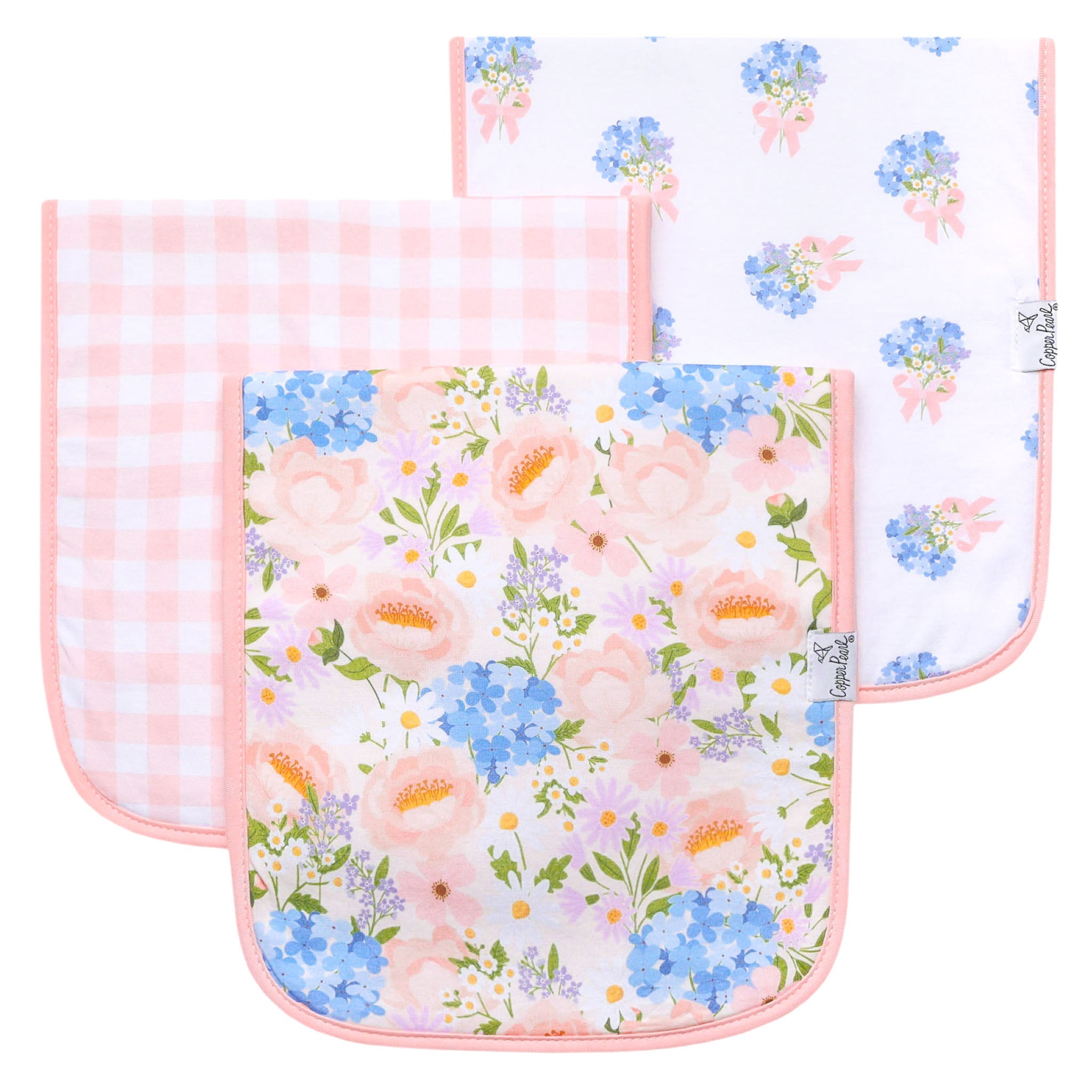 3 Pack Premium Burp Cloths - Penelope