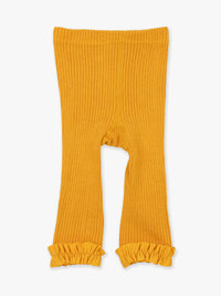 Butterscotch Rib Knit Footless Ruffle Tights