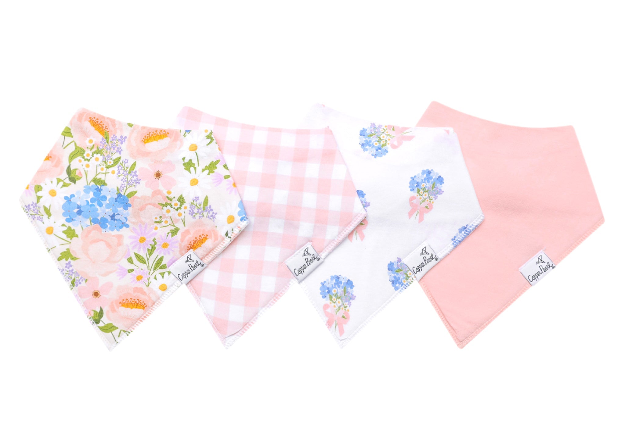 4 Pack Baby Bandana Bibs - Penelope