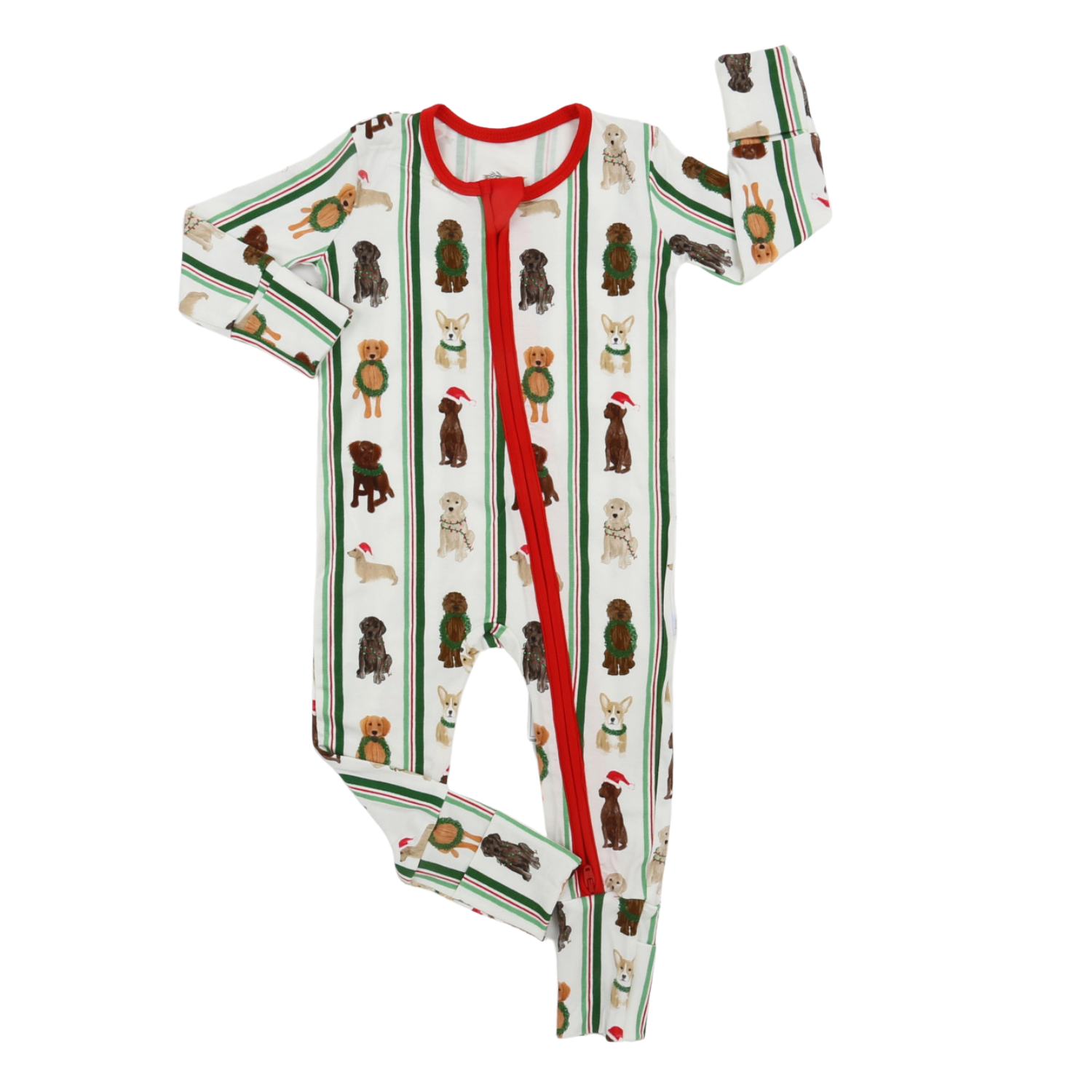 Santa Pups Zipper Romper
